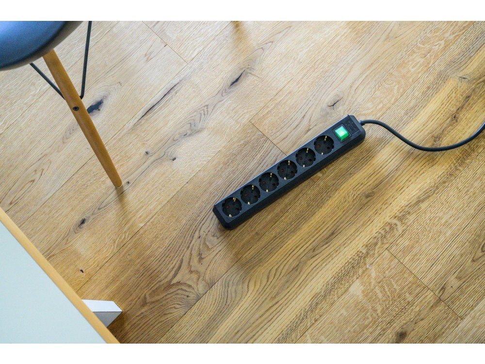 Brennenstuhl Eco-Line 6-outlet Strip, Power Strip with Switch & 1.5M Cable, Black