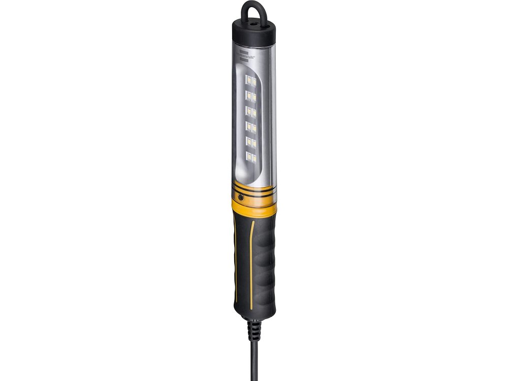 Brennenstuhl SMD LED Workshop Lamp, Work Light with 12 SMD-LED: 570 lm, Protection IK07, Extendable Hook & 5m. Cord