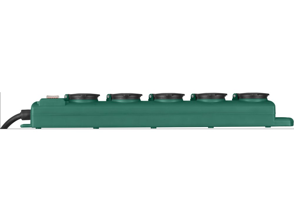 Brennenstuhl Super-Solid SL 554 5-outlet Extension Strip, & Garden Extension with Switch & 5m. Cable, IP54, Green