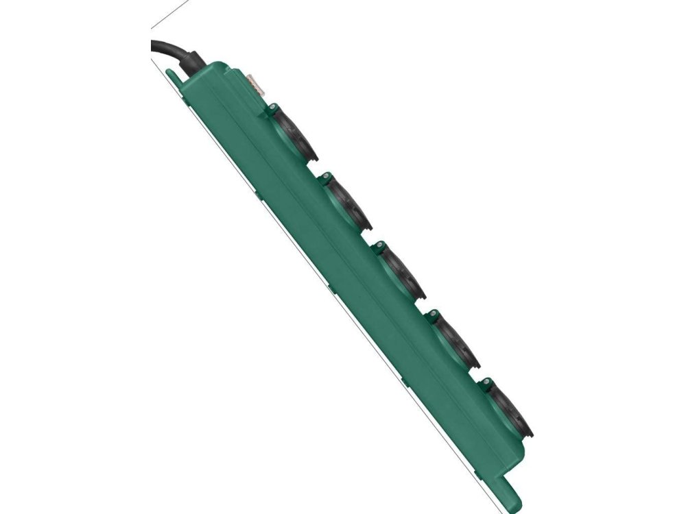 Brennenstuhl Super-Solid SL 554 5-outlet Extension Strip, & Garden Extension with Switch & 5m. Cable, IP54, Green