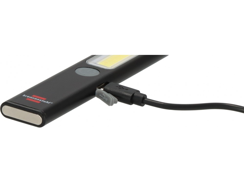 Brennenstuhl Rechargeable Torch PL 200 AC Worklight, Φακός Εργασίας Επαναφορτιζόμενος 200lm, με Clip & Μαγνήτη