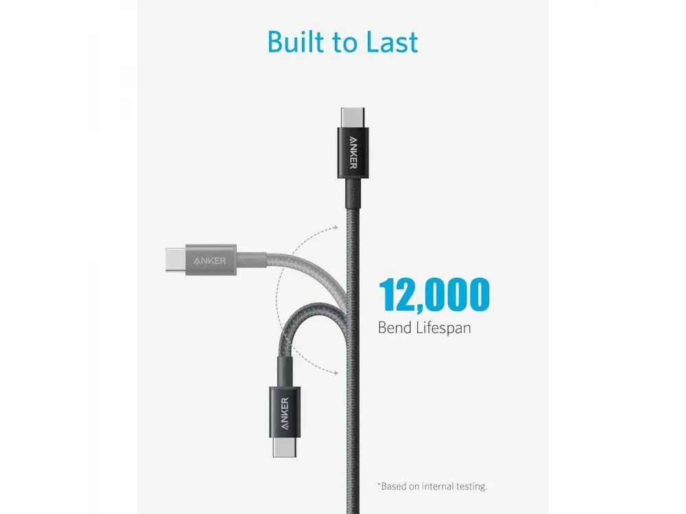 Anker 310 USB-C to USB-C Cable 0.9m. with Nailo weaving 240W USB-IF Certified Super Fast Charging, Black