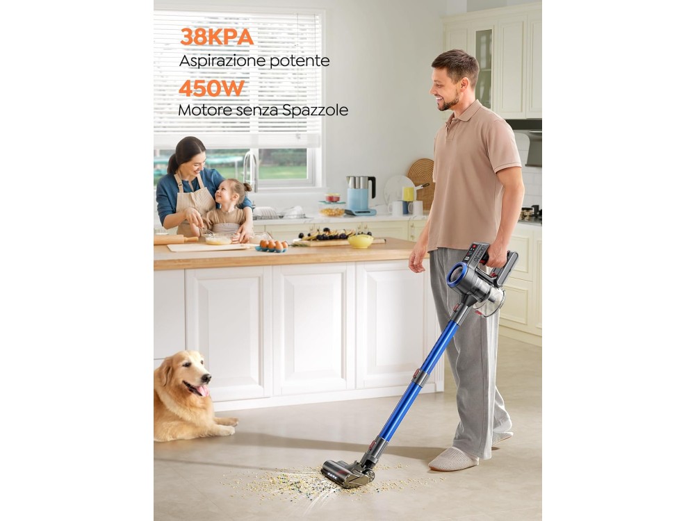 Buture Pro Ασύρματη Ηλεκτρική σκούπα χειρός / Stick 2-in-1, 38KPa, Επαναφορτιζόμενη Έως 55min Runtime & HEPA Filter