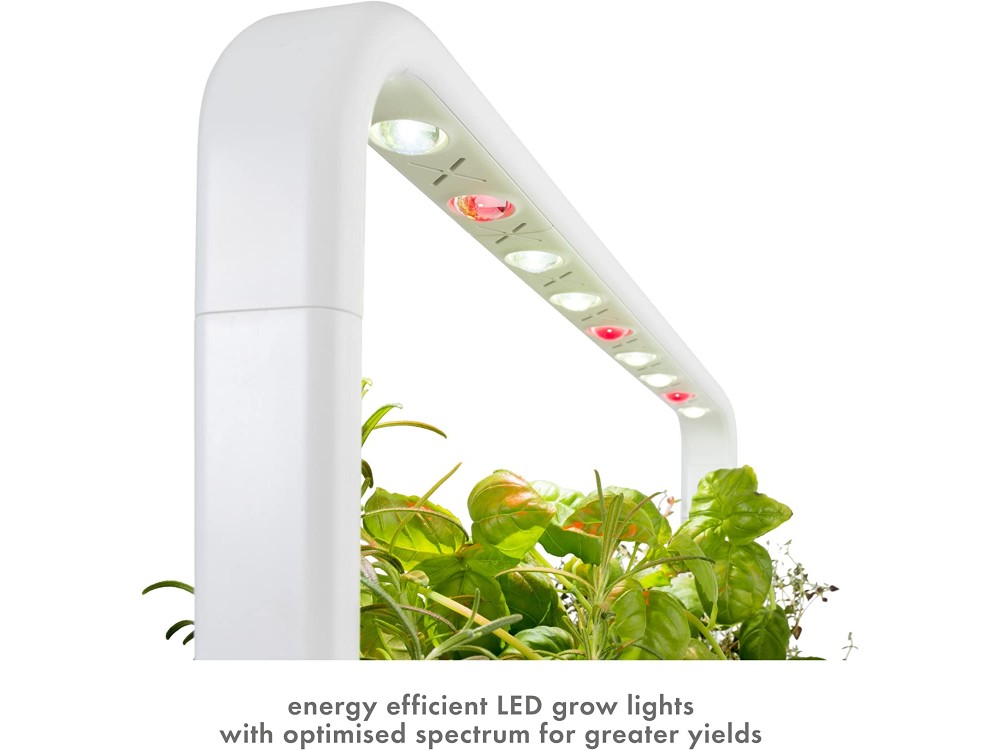 Click and Grow The Smart Garden 9, Smart Indoor Garden With 3 Basil Pods, White