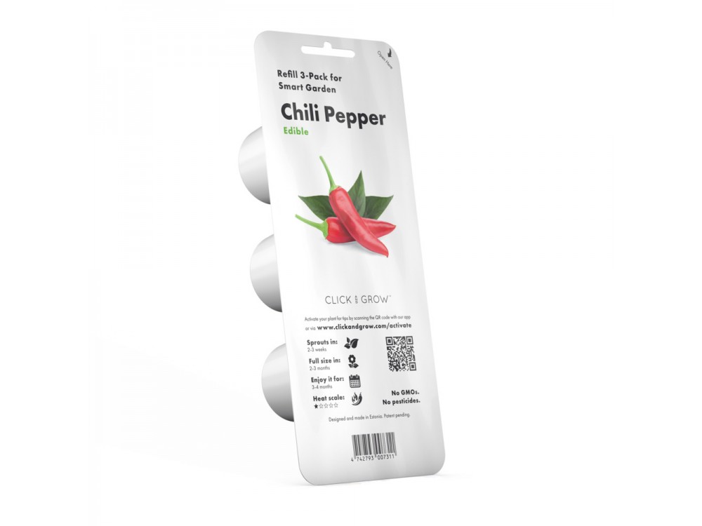 Click and Grow Packaging Pods, Seeds with Soil, for Mini Chili Peppers, Set of 3