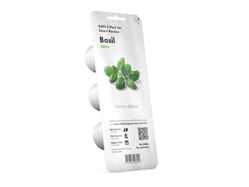 Click and Grow Packaging Pods, Seeds with Soil, for Basil, Set of 3