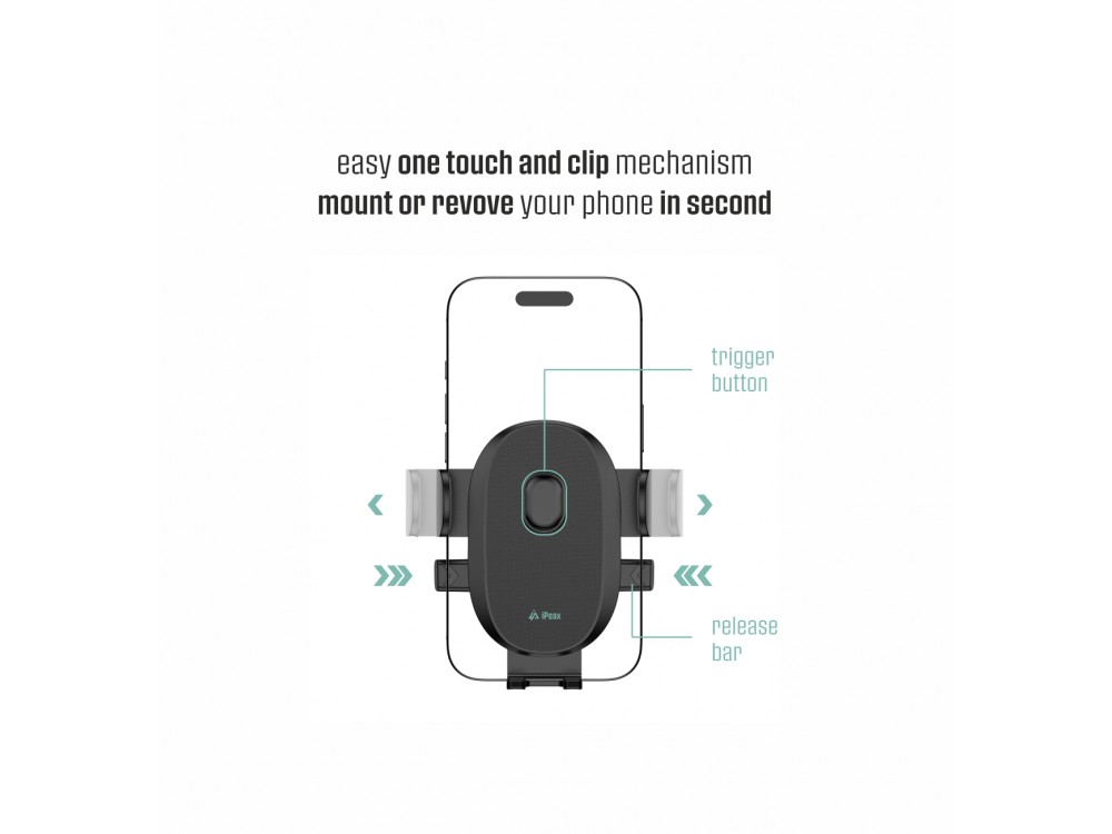 iPEAX CLIP-1Βάση Ταμπλό / Παρμπρίζ Αυτοκινήτου για Smartphone, με Ρυθμιζόμενο Βραχίονα