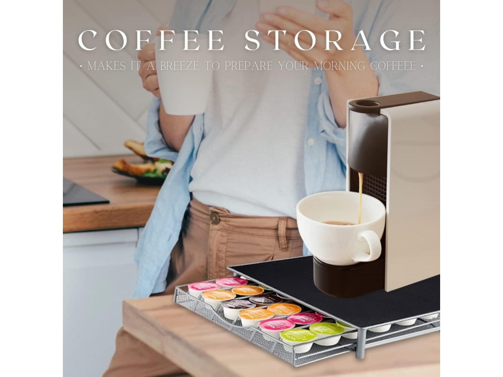 AJ 36 Capsules Dolce Gusto Coffee Pod Storage, Βάση Μηχανής & Συρτάρι Αποθήκευσης για 36 Κάψουλες, Black
