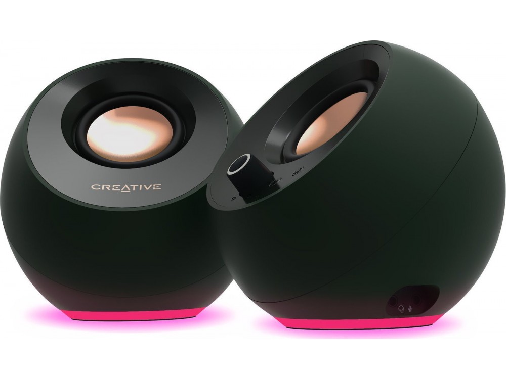 Creative Pebble Pro Ηχεία Υπολογιστή 2.0 με Ισχύ 20W, RGB & Bluetooth 5.3, Μαύρα