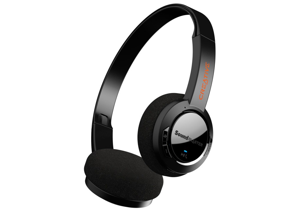 Creative Sound Blaster Jam V2 Wireless On Ear Headphones, with VoiceDetect & NoiseClean, Black
