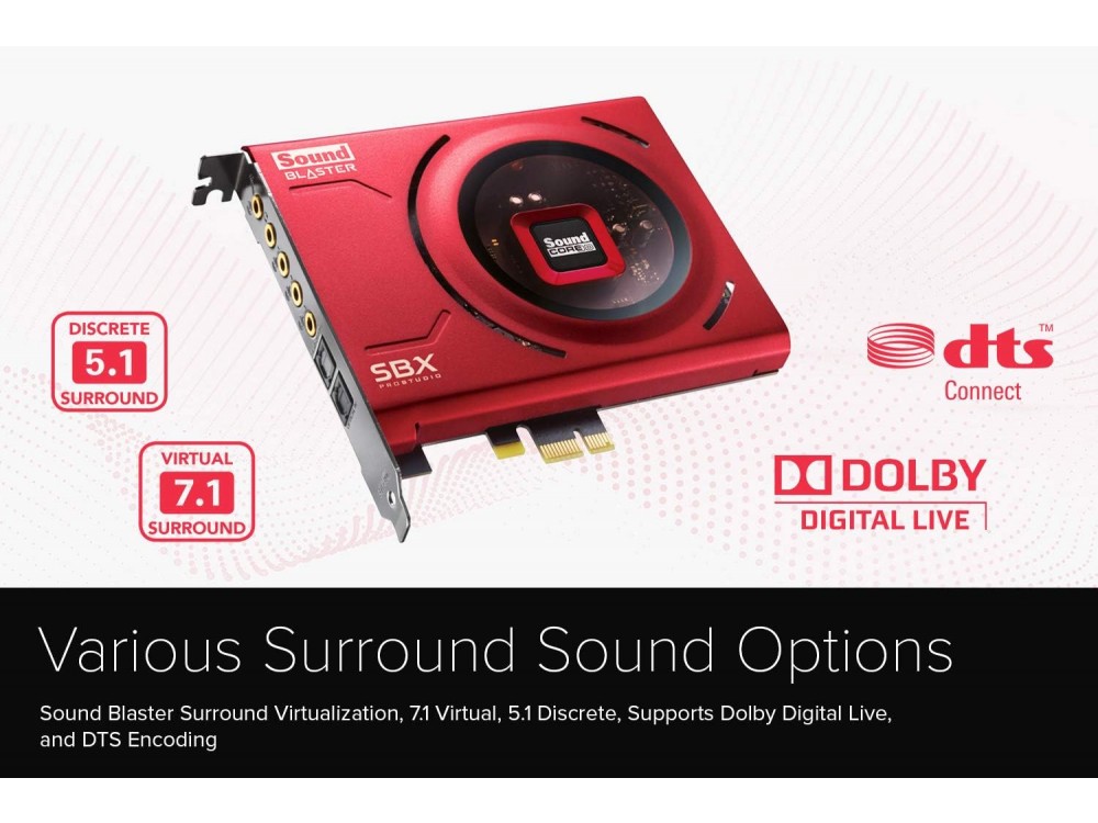 Creative Sound Blaster Z SE, Εσωτερική Gaming Κάρτα Ήχου 5.1 PCI Express, Red