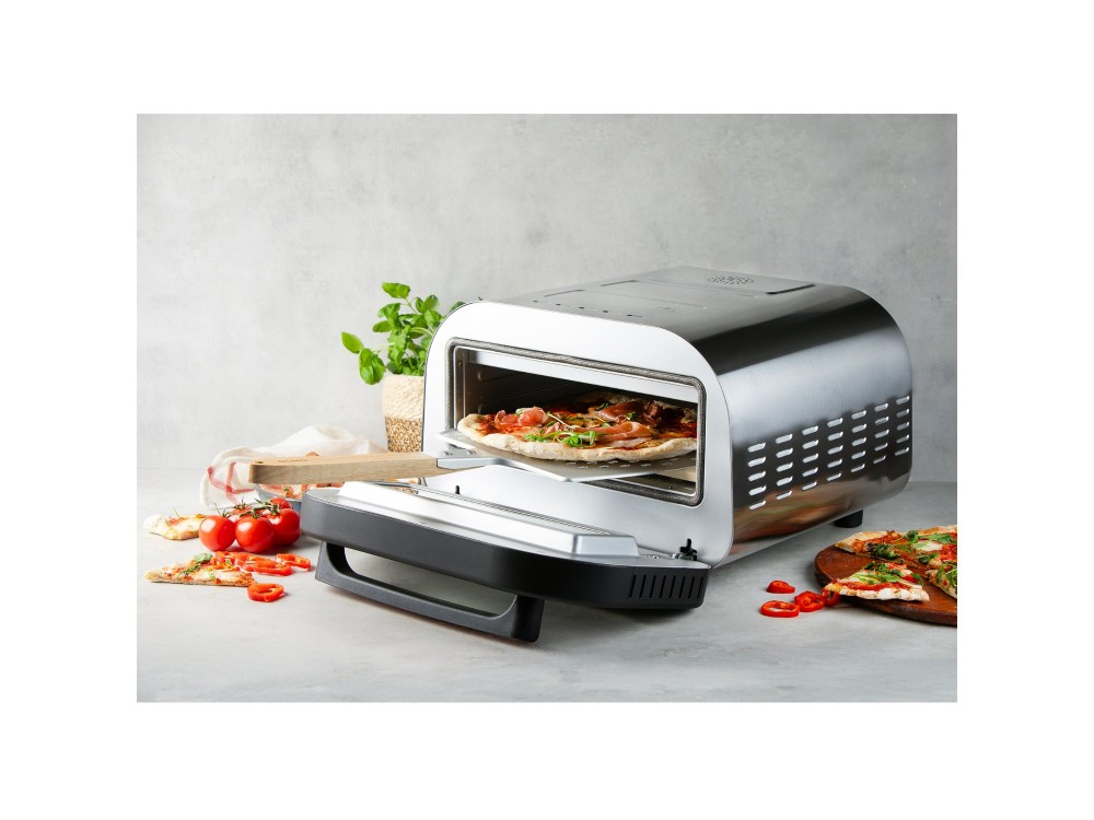 DOMO Pizza Genius DO9289PZ - Electric Pizza Oven with Cordierite Stone, 450°C + Pizza Server, PFAS-free