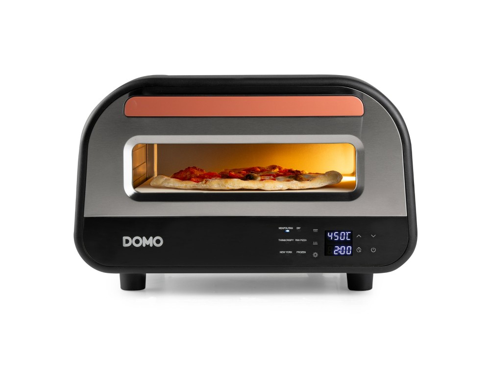 DOMO Pizza Genius DO9289PZ - Electric Pizza Oven with Cordierite Stone, 450°C + Pizza Server, PFAS-free