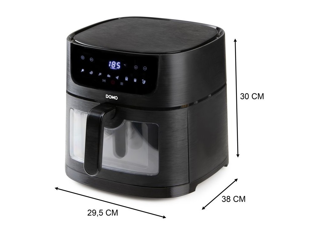 DOMO 8L Air Fryer, XXL Air Fryer, with Cooking Control Glass, Up to 220°C, 8 Preset Menus & Touch Panel, PFAS-free