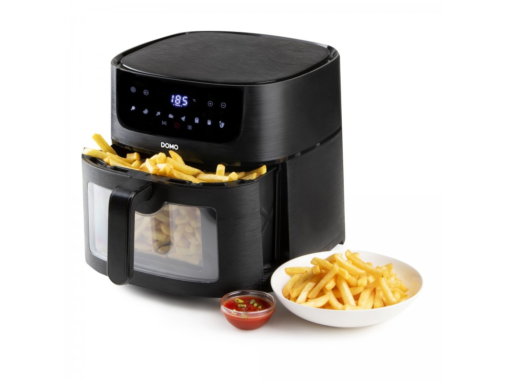 DOMO 8L Air Fryer, XXL Air Fryer, with Cooking Control Glass, Up to 220°C, 8 Preset Menus & Touch Panel, PFAS-free