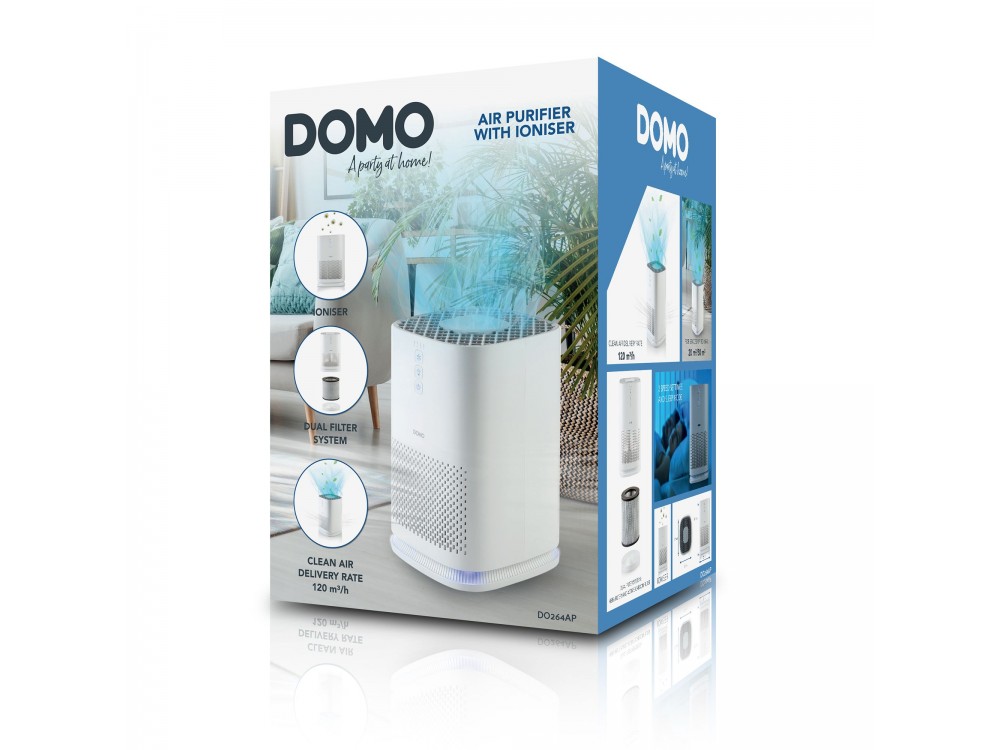 DOMO Air Purifier, Καθαριστής Αέρα με φίλτρο HEPA & Ιονιστή, Timer & LED Light