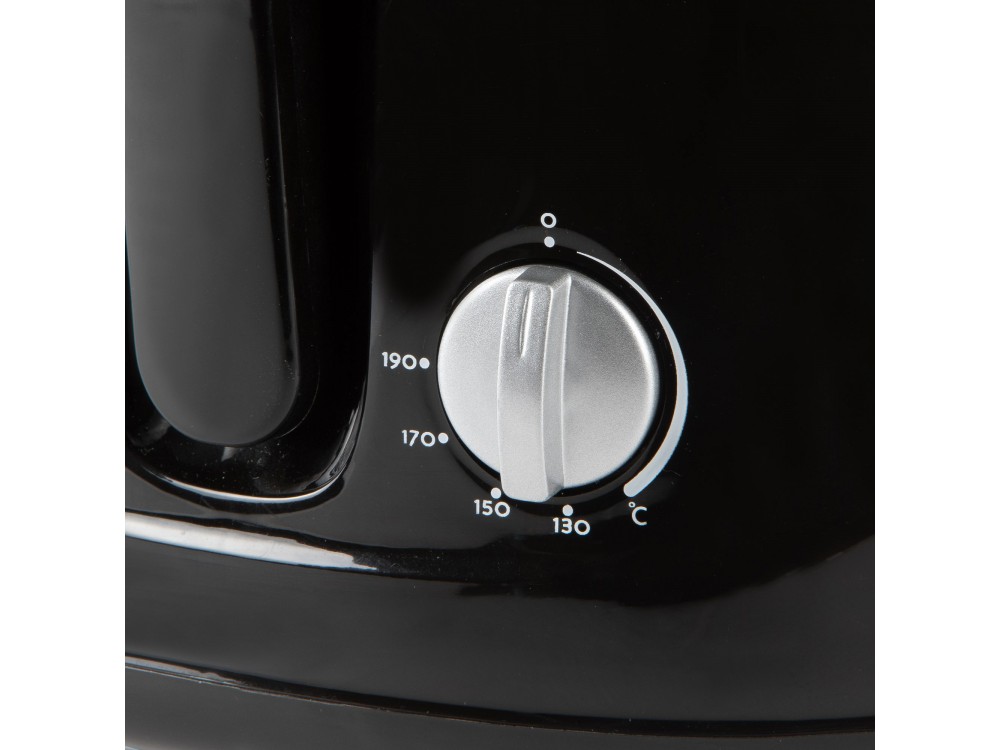 DOMO Deep Fryer B-Smart, Oil Fryer with Cooking Control Glass, Removable 2.5lt Bucket & Lid, Black