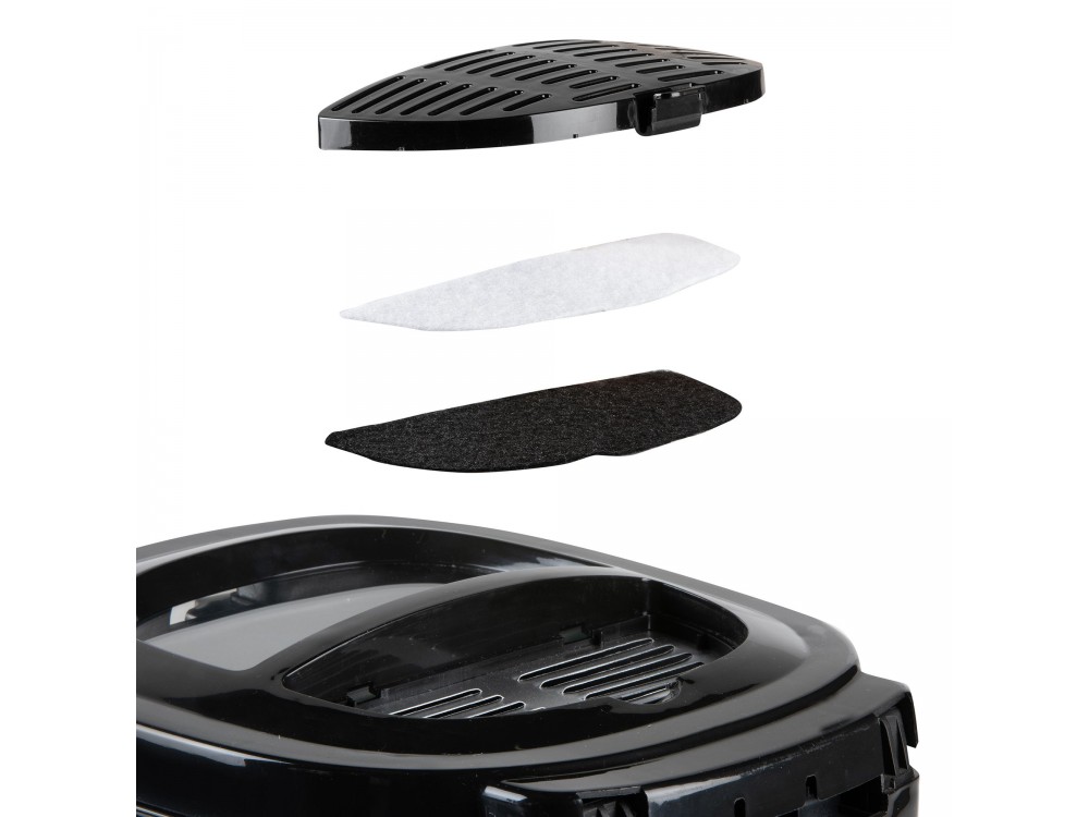 DOMO Deep Fryer B-Smart, Oil Fryer with Cooking Control Glass, Removable 2.5lt Bucket & Lid, Black