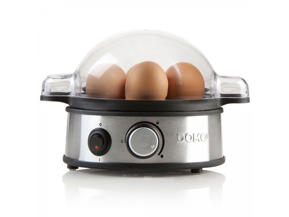 DOMO Egg Boiler, 7 Egg Boiler 400W with 3 Boiling Levels, Stainless Steel