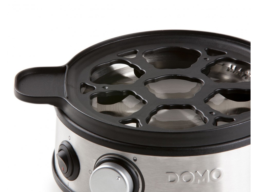 DOMO Egg Boiler, 7 Egg Boiler 400W with 3 Boiling Levels, Stainless Steel