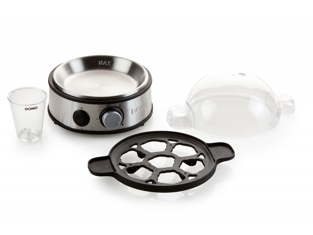 DOMO Egg Boiler, 7 Egg Boiler 400W with 3 Boiling Levels, Stainless Steel
