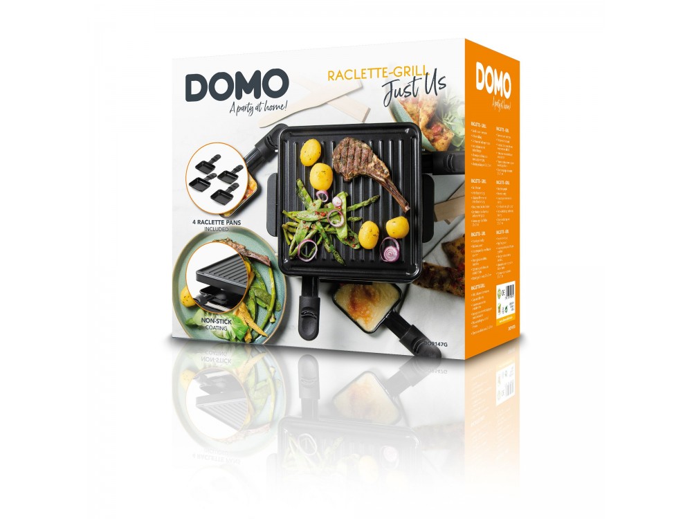 DOMO Just us, Electric Raclette Grill Cast Iron, PFAS-free