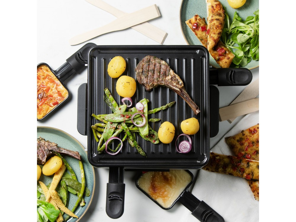 DOMO Just us, Electric Raclette Grill Cast Iron, PFAS-free