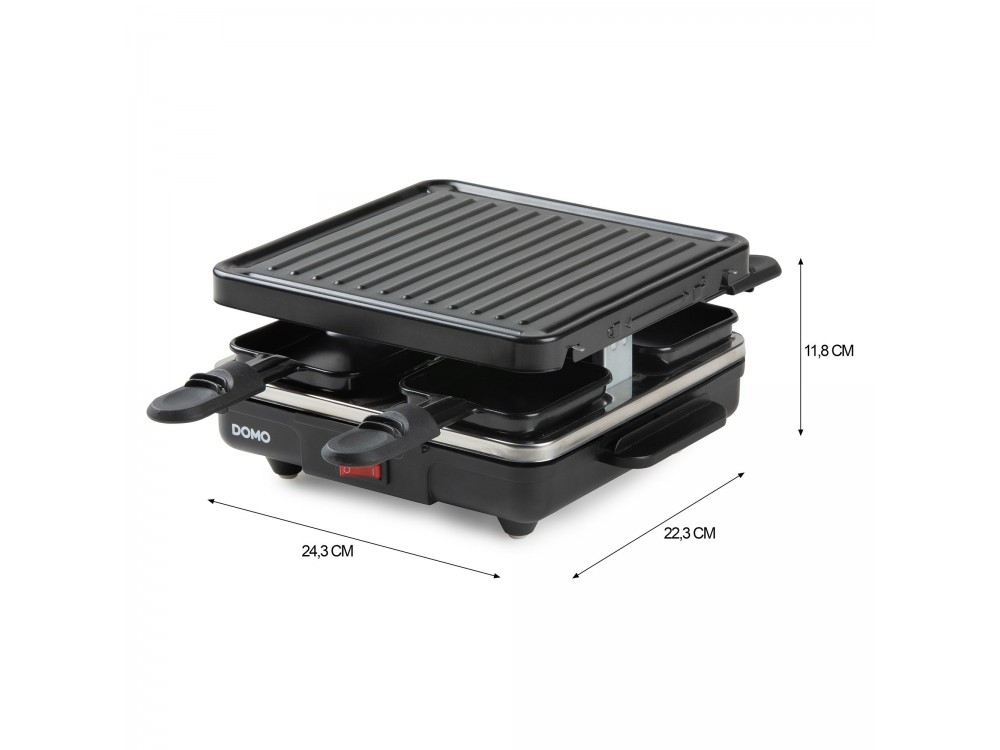 DOMO Just us, Electric Raclette Grill Cast Iron, PFAS-free
