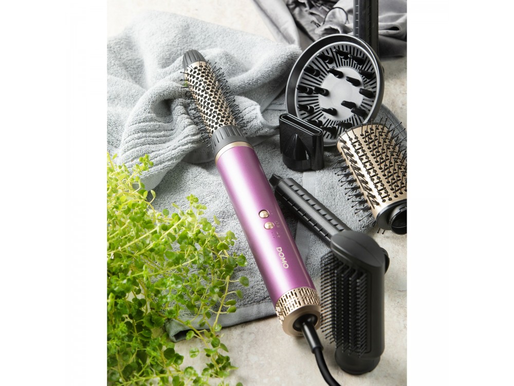 DOMO Multistyler 7-in-1, Electric Air Brush for Straightening and Curling