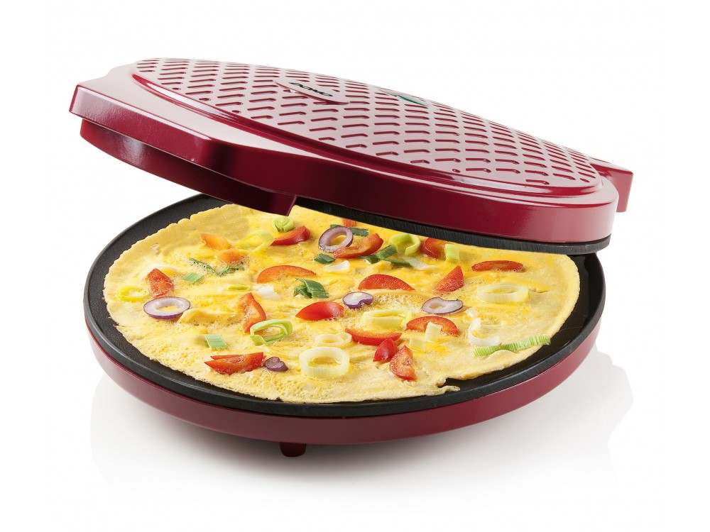 DOMO My Express Pizza Maker, Cast Iron Pizza Maker, Red