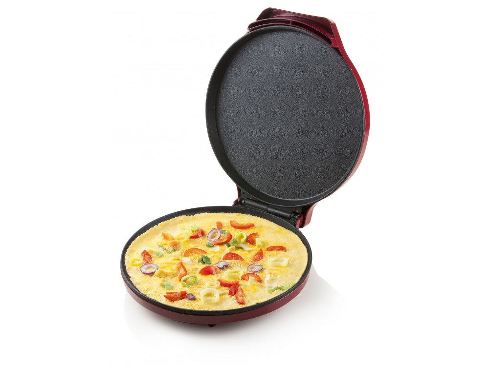 DOMO My Express Pizza Maker, Cast Iron Pizza Maker, Red