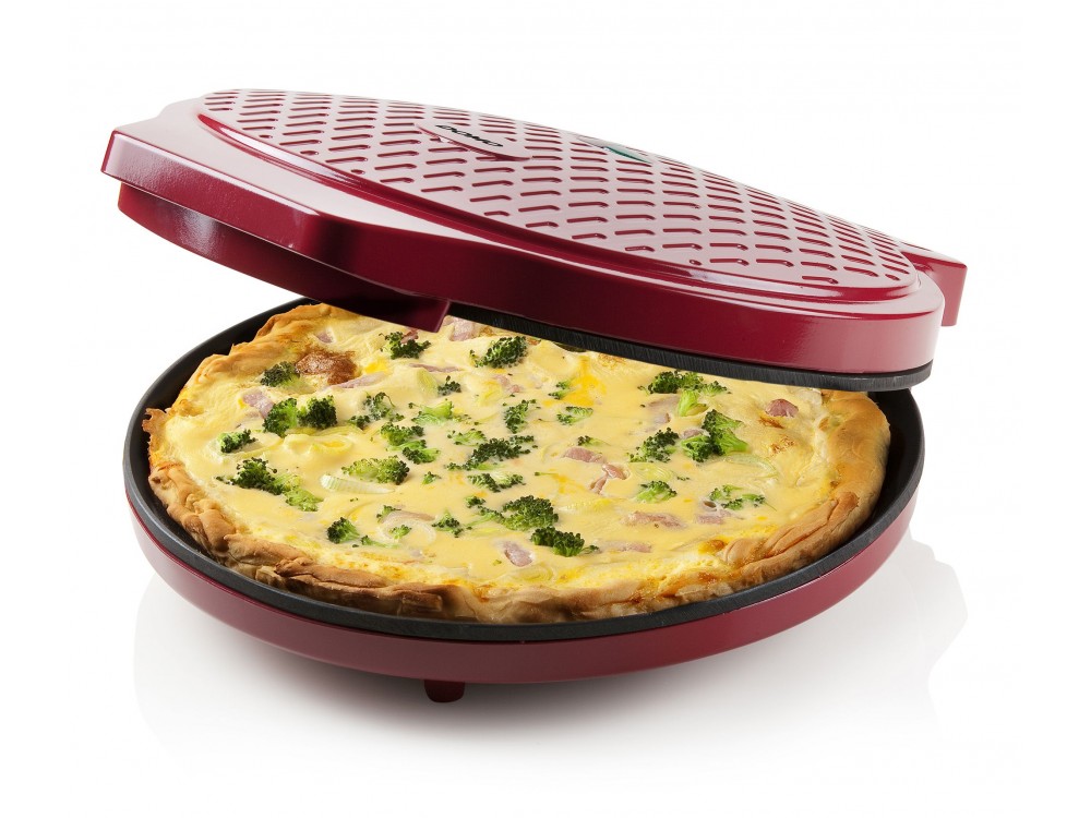 DOMO My Express Pizza Maker, Cast Iron Pizza Maker, Red