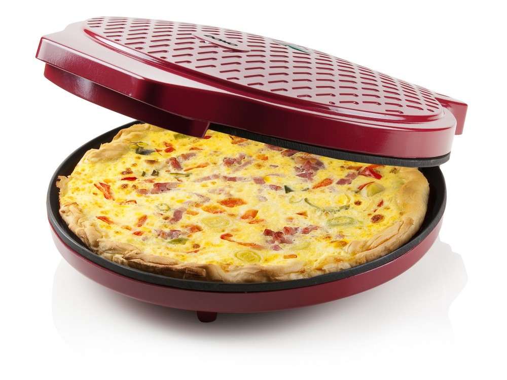 DOMO My Express Pizza Maker, Cast Iron Pizza Maker, Red
