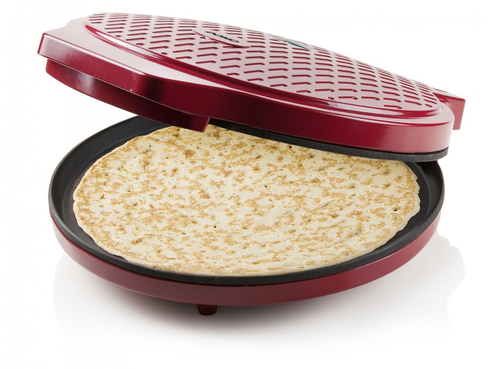 DOMO My Express Pizza Maker, Cast Iron Pizza Maker, Red