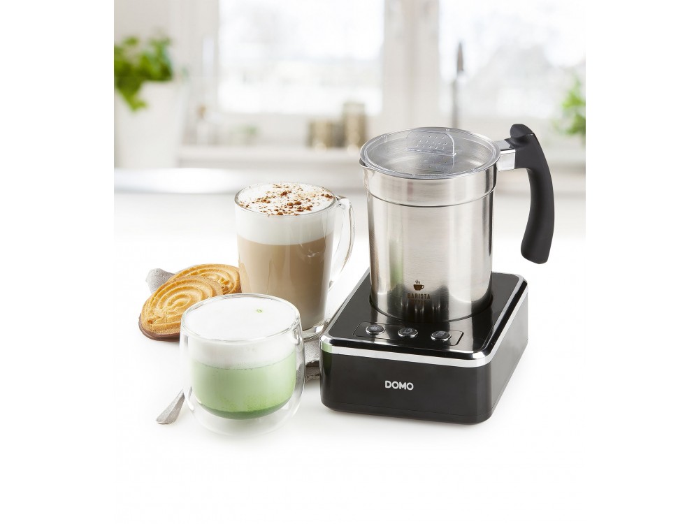 DOMO Perfect Foam Milk Frother, Milk Frother (Hot or Cold), Stainless Steel