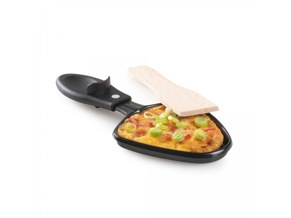 DOMO Raclette Grill, Electric Raclette Grill with 8 Enamelled Raclette Pans & Wooden Spatulas, PFAS-free