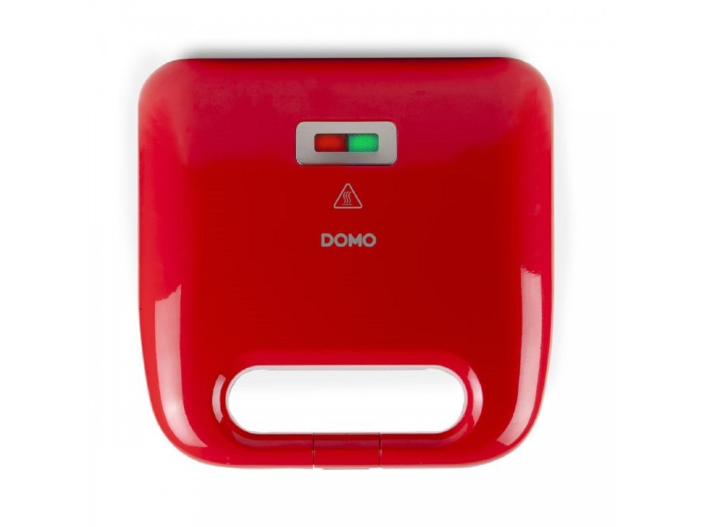 DOMO Snack Party 5-in-1, Toaster / Breakfast & Snack Multi-Device with 5 Removable Plates + Recipe Book, PFAS-free, Red