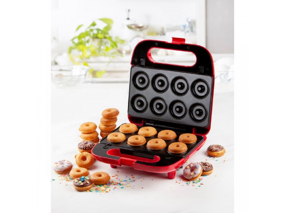 DOMO Snack Party 5-in-1, Toaster / Breakfast & Snack Multi-Device with 5 Removable Plates + Recipe Book, PFAS-free, Red