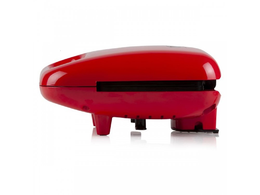 DOMO Snack Party 5-in-1, Toaster / Breakfast & Snack Multi-Device with 5 Removable Plates + Recipe Book, PFAS-free, Red