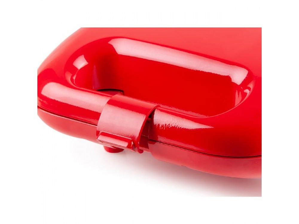 DOMO Snack Party 5-in-1, Toaster / Breakfast & Snack Multi-Device with 5 Removable Plates + Recipe Book, PFAS-free, Red