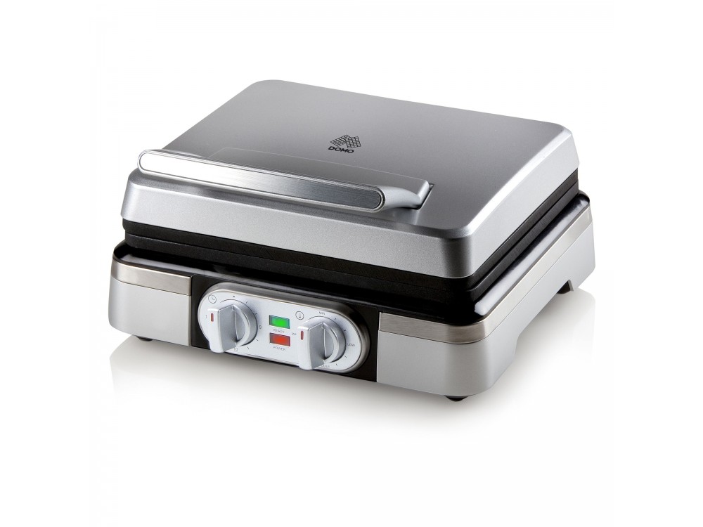 DOMO Waffle Maker XL, Waffle Maker with Adjustable Temperature, For Square Waffles, with Recipe Book, BPA-Free