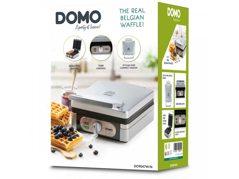 DOMO Waffle Maker, Waffle Maker with Adjustable Temperature, For Square Waffles, BPA-Free