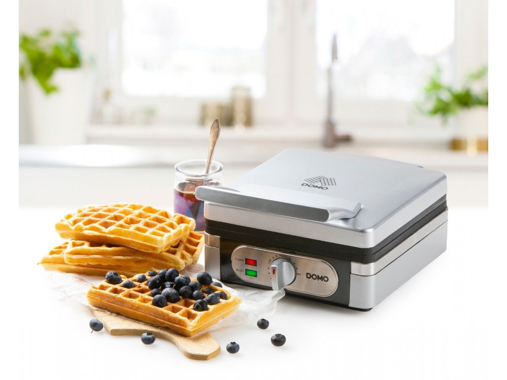 DOMO Waffle Maker, Waffle Maker with Adjustable Temperature, For Square Waffles, BPA-Free