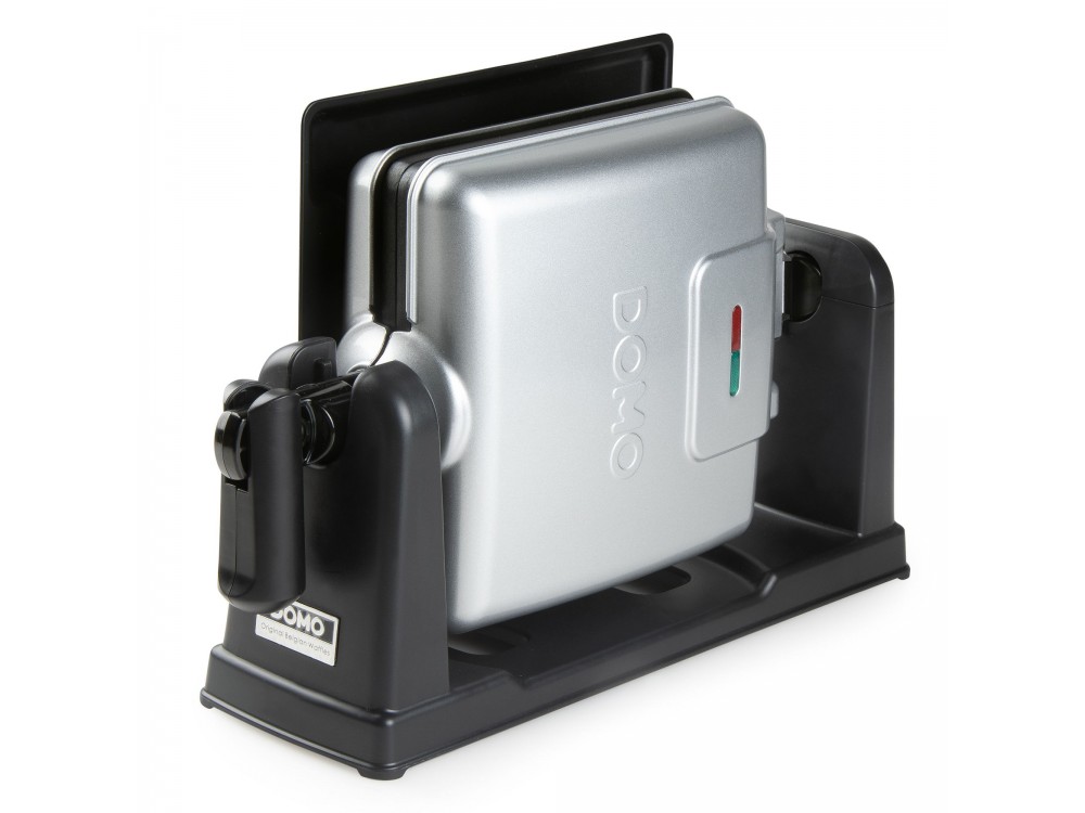 DOMO Waffle Maker, Rotating Waffle Maker with Cool Touch Handles & Adjustable Temperature, Square with Recipe Book