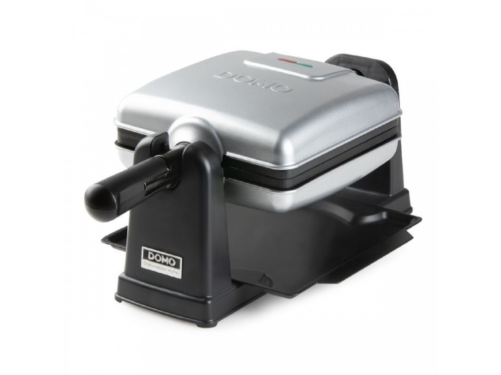 DOMO Waffle Maker, Rotating Waffle Maker with Cool Touch Handles & Adjustable Temperature, Square with Recipe Book