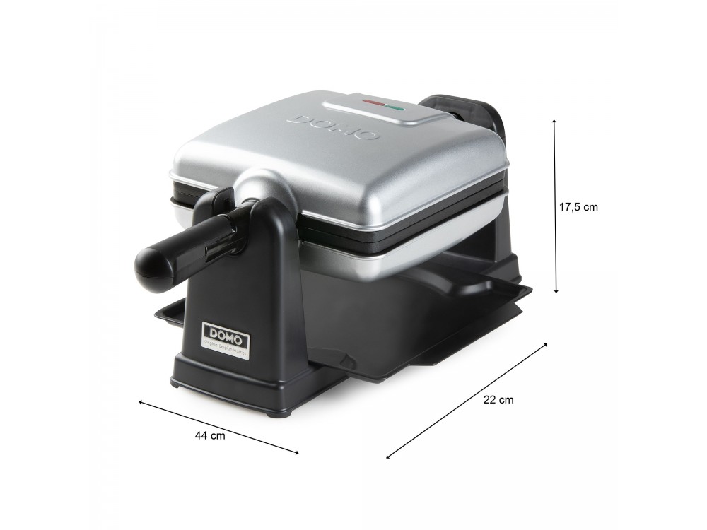 DOMO Waffle Maker, Rotating Waffle Maker with Cool Touch Handles & Adjustable Temperature, Square with Recipe Book