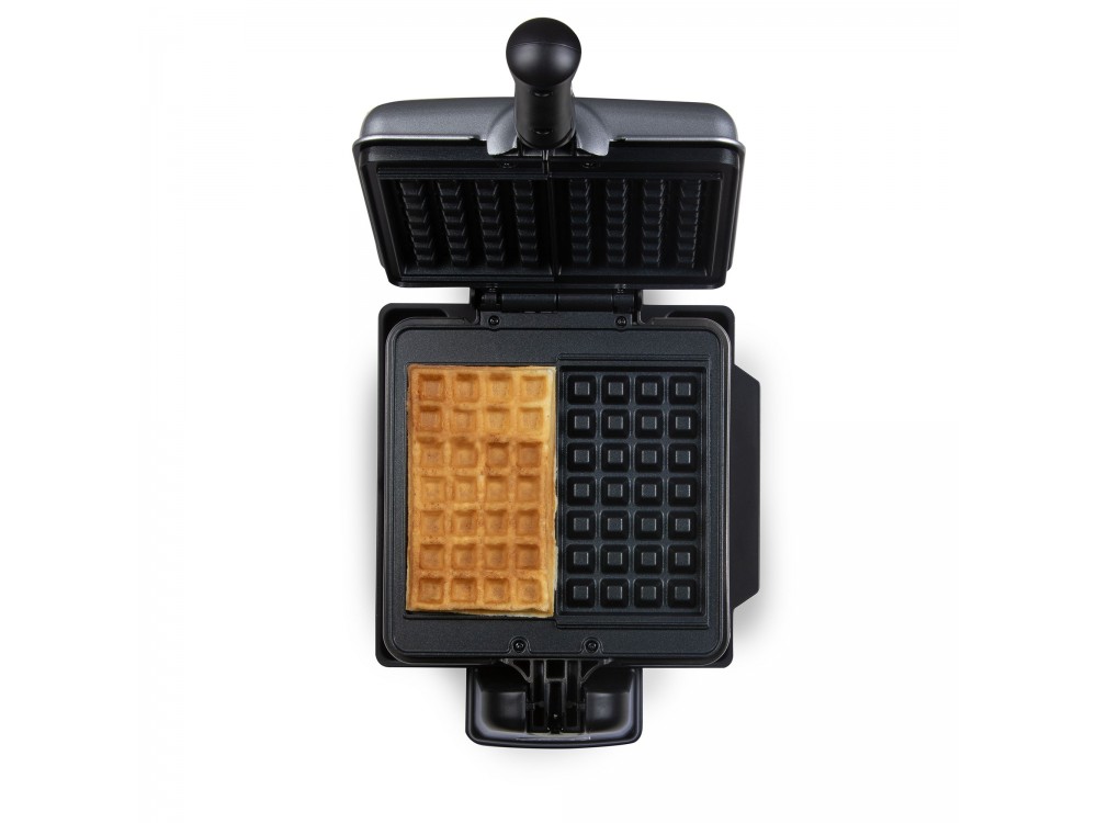 DOMO Waffle Maker, Rotating Waffle Maker with Cool Touch Handles & Adjustable Temperature, Square with Recipe Book
