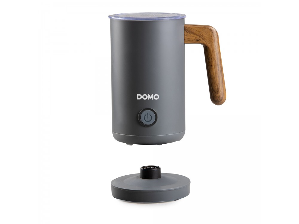 DOMO Wood You Milk Frother, Milk Frother (Hot or Cold), Matt Gray