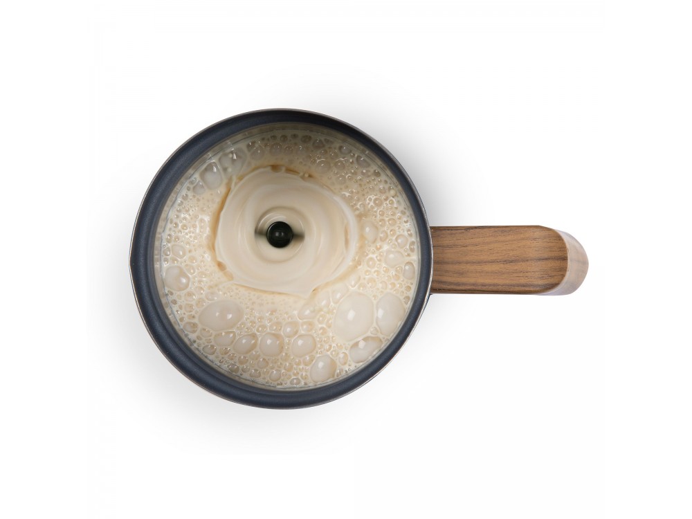 DOMO Wood You Milk Frother, Milk Frother (Hot or Cold), Matt Gray