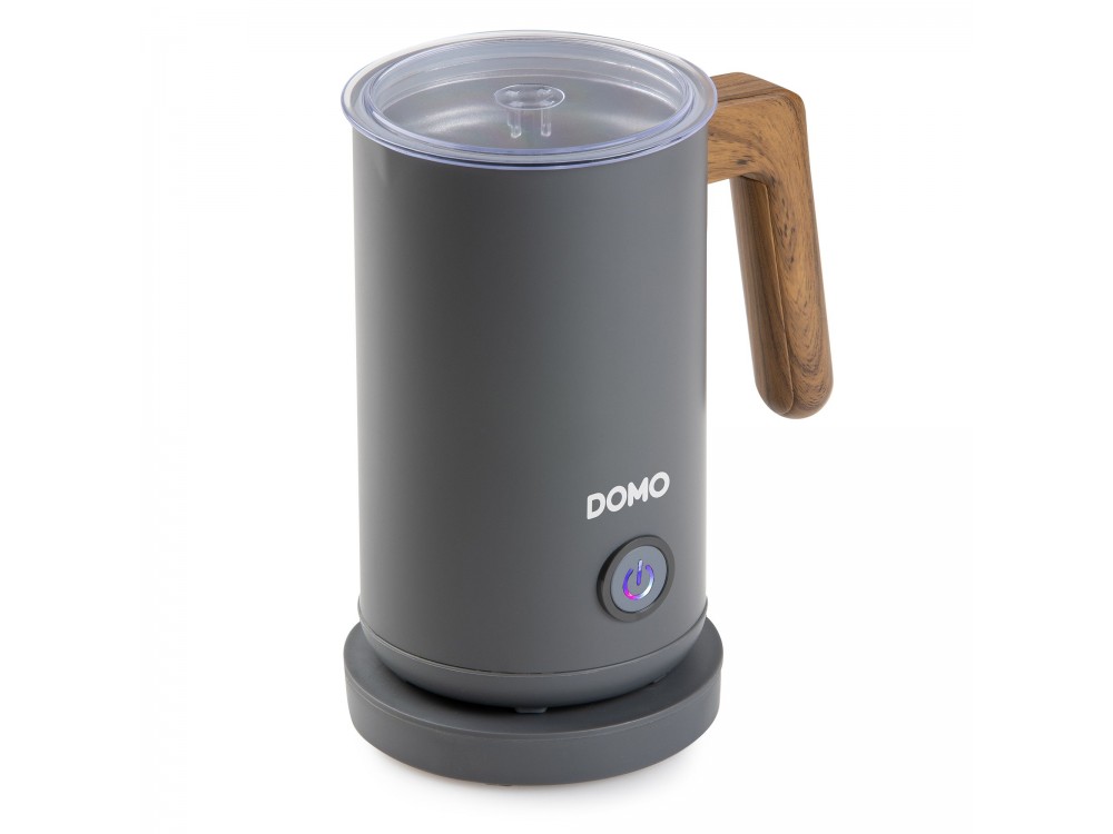 DOMO Wood You Milk Frother, Milk Frother (Hot or Cold), Matt Gray